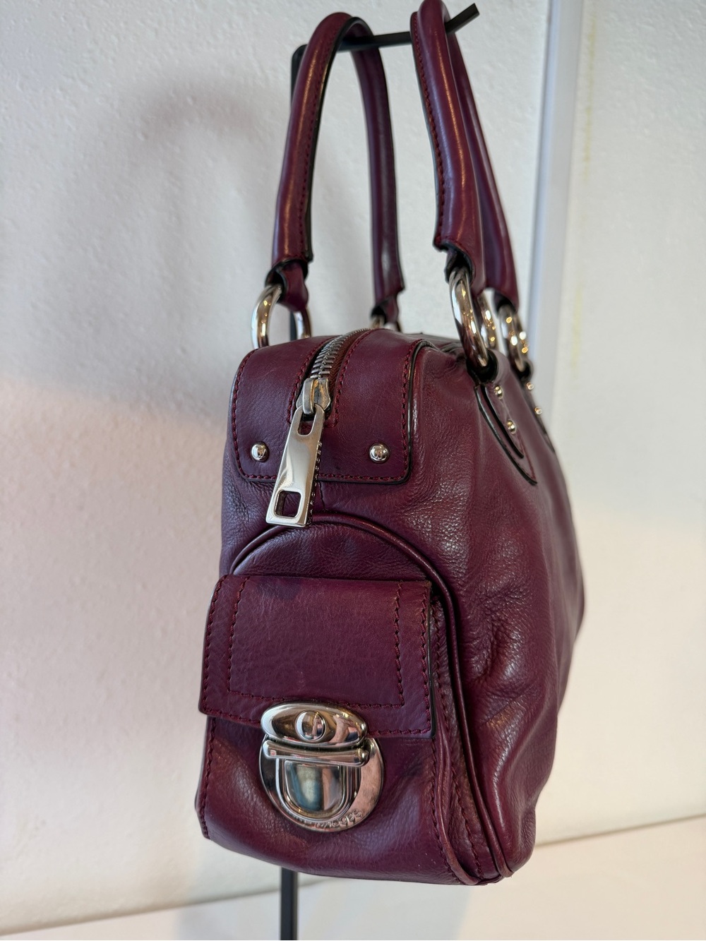 Vintage Marc Jacob’s Blake Satchel Bag in Rich Bordeaux Y2K - Picture 3 of 9